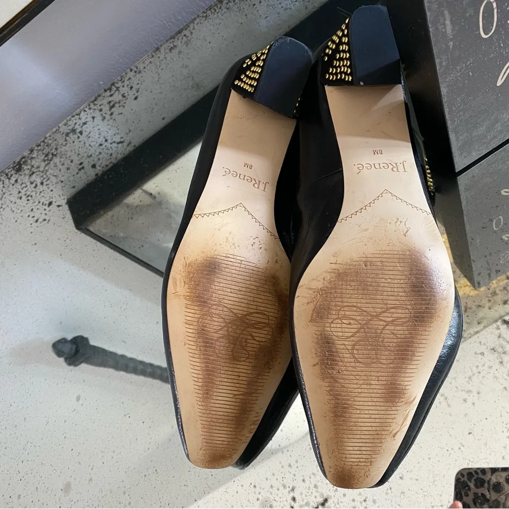 J. Renee Black Heels with Gold Bead Accents - Picture 4 of 8